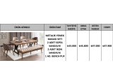 METALİK YEMEK MASASI SETİ 2 ADET SOFİA SANDALYE 2 ADET İKON SANDALYE 1 AD. BENCH PUF