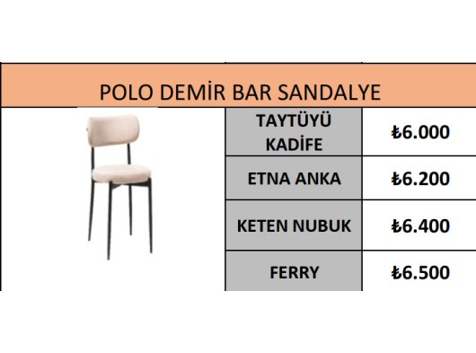 POLO DEMİR BAR SANDALYE