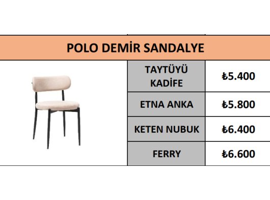 POLO DEMİR SANDALYE