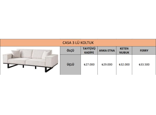 CASA 3 LÜ KOLTUK