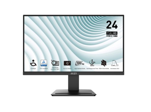 MSI Pro MP2412 23.8'' Flat VA 1ms FreeSync Siyah FHD 1920x1080,16:9,100Hz,HDMI,DP,VESA Monitör