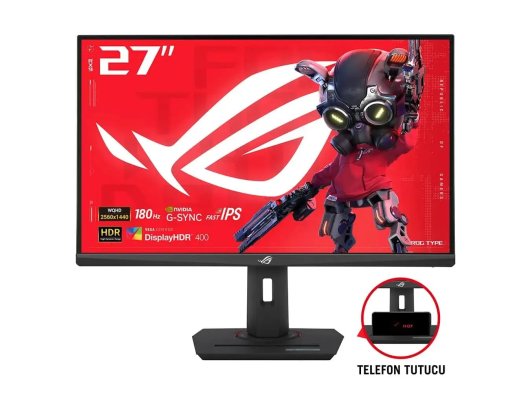 Asus 27" ROG Strix XG27ACS 2K 1ms 180Hz, 2560x1440, HDMI, DP, Type-C, G-Sync, Pivot, Vesa IPS Siyah Gaming Monitör