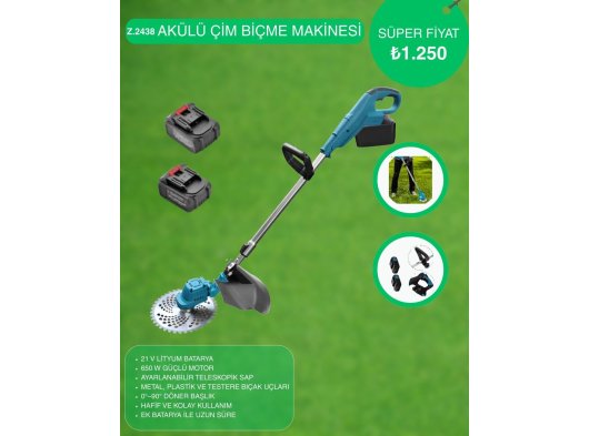Akülü çim  biçme makinesi Z.2438