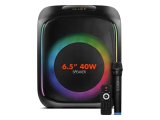 Powerway MIO Taşınabilir Mikrofonlu 40 W Parti Karaoke Kumandalı Bluetooth Hoparlör Led Işıklı