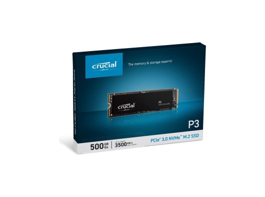 Crucial P3 500GB SSD m.2 NVMe PCIe 3500 - 1900MB/s , 2280 ,Gen 3