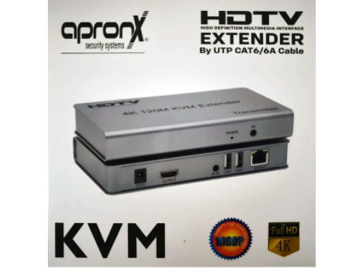 Apronx APX-120M Cat5e/Cat6 120 Metre 4K KVM HDMI Extender