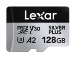 LEXAR 128GB HIGH-PERFORMANCE SILVER PLUS MICROSDXC UHS-I UP TO 205MB/S READ 150MB/S WRITE C10 A2 V30