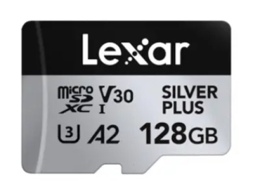 LEXAR 128GB HIGH-PERFORMANCE SILVER PLUS MICROSDXC UHS-I UP TO 205MB/S READ 150MB/S WRITE C10 A2 V30