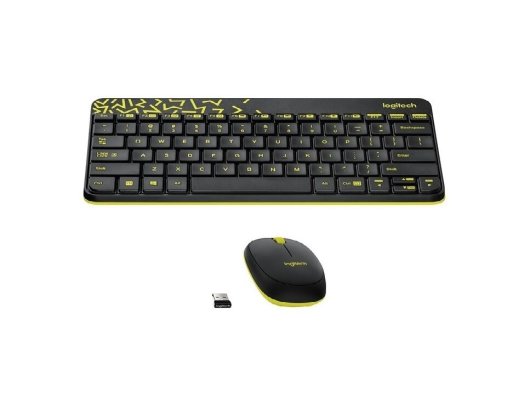Logitech MK240 Kablosuz Siyah Sarı Klavye Mouse Seti