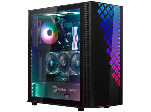 Gamepower Dawn TG ARGB Fan E-ATX Siyah Oyuncu Kasası
