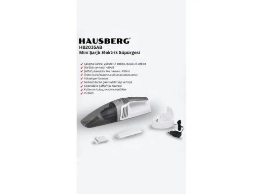 Hausberg HB-2035 mini şarjlı süpürge