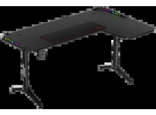 Twisted Minds TM-Y-RB-RGB Warrior L Şekilli Oyuncu Masası RGB Sağ, Siyah