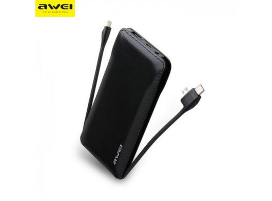 Awei P51K 10.000 mAh Powerbank, Siyah