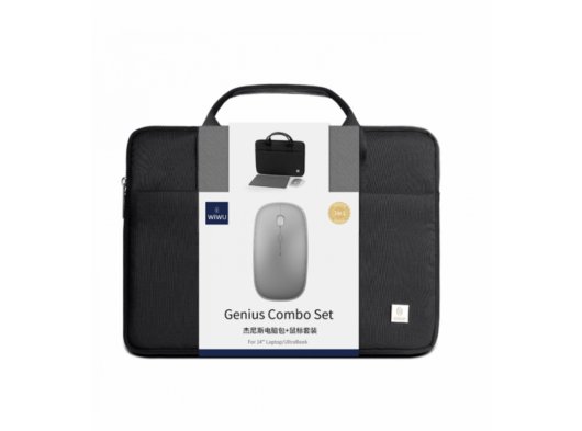 Wiwu Genius Serisi Mouse ve Mouse Pad Hediyeli 14 Notebook Çantası, Siyah