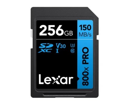 LEXAR 256GB PROFESSIONAL 800X PRO SDXC UHS-I CARDS UP TO 150MB/S READ 45MB/S WRITE C10 V30 U3