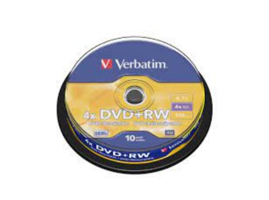 VERBATIM 43488 DVD-RW MATG.4,7GB.4X 10'LU CAKEBOX