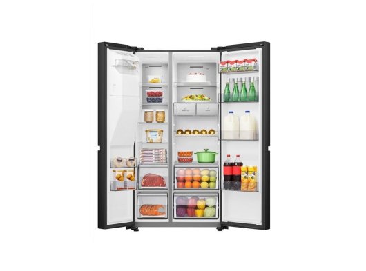 HISENSE RS818N4TFE 632 LT. GARDIROP TİPİ NO FROST SU ve BUZ HAZNELİ BUZDOLABI SİYAH