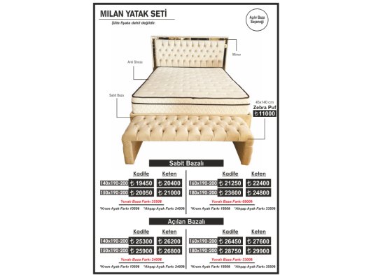 MİLAN YATAK SETİ
