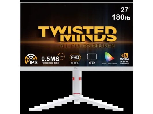 Twisted Minds Frost Serisi 27'' FHD 180HZ 0.5MS Fast IPS HDMI 2.1 Gaming Monitor, Beyaz