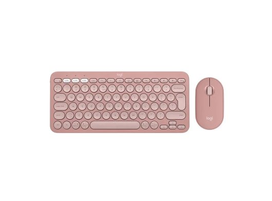 Logitech Pebble 2 Combo Çoklu Sessiz Kablosuz Klavye ve Mouse Seti, Pembe