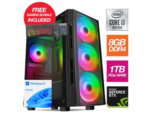INTEL i3-10100F 8GB 256SSD GT730 4GB 128bit 500W GAMING PC