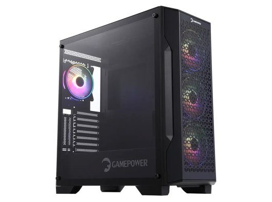 GamePower Savagis 750W 80+ Bronze ATX 4*ARGB Fan Temperli Cam Hub Siyah Gaming Kasa