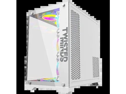 Twisted Minds TM 1-V-S Bullet-07 Orta Temperli Cam Mid Tower Oyuncu Kasası, Beyaz