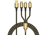 Wiwu GD-104 Golden Serisi 3 in 1 Şarj Kablosu, Altın