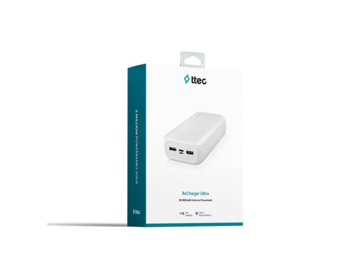 Ttec Recharger Ultra 30.000 mAh Akım Korumalı Powerbank, Beyaz