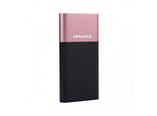 Awei P53K Çift USB Çıkışı 10.000 MAh Pink Powerbank, Pembe