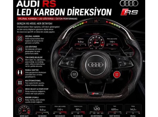 Audi RS Led Karbon Direksiyon