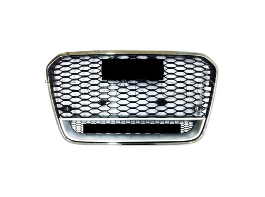 A6 RS6 Panjur Quattro Yazılı Krom/Siyah RS 11-14