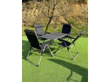 Alüminyum Xxl Masa + 4 Lüx Sandalye Set