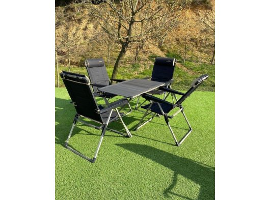 Alüminyum Xxl Masa + 4 Lüx Sandalye Set