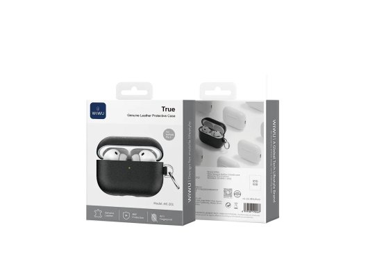 Wiwu HC-201 AirPods Pro3 Siyah Deri Kılıf