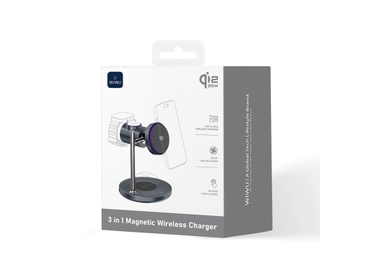 Wiwu W041 25W Qi2 Soğutma Özellikli 3in1 Şarj Standı