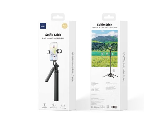Wiwu SE015 Dolgu Işıklı Teleskopik Tripod ve Selfie Çubuğu
