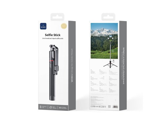 Wiwu SE012 Dolgu Işıklı Teleskopik Tripod ve Selfie Çubuğu