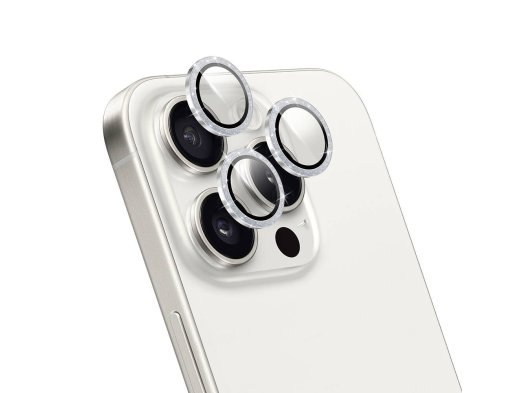 Wiwu iPhone 16 Pro - 16 Promax Parlak Elmas Safir Lens Koruyucu Silver