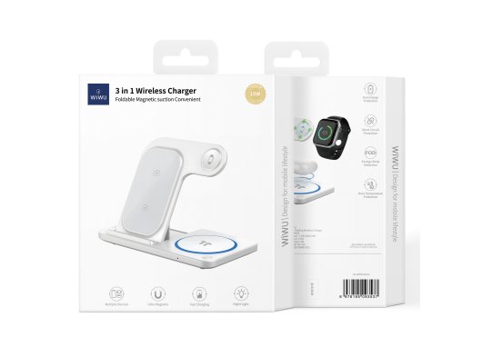 Wiwu W020 3 in 1 Kablosuz Şarj Standı - Wiwu Kıbrıs