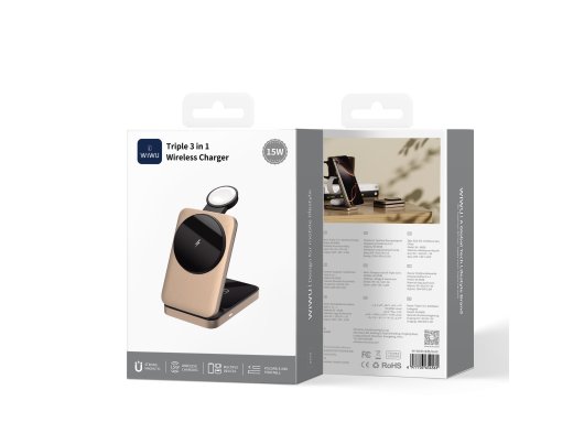 Wiwu W038 Magsafe 3in1 Wireless Şarj İstasyonu