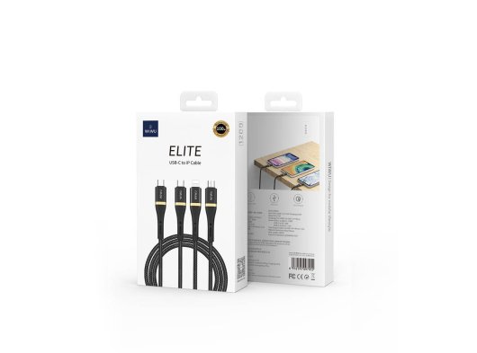 Wiwu C024 Elite 100W 3 in 1 Type-C Şarj Kablosu 1.2mt C-C+L+M