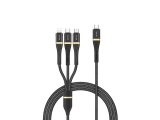Wiwu C024 Elite 100W 3 in 1 Type-C Şarj Kablosu 1.2mt C-C+L+M