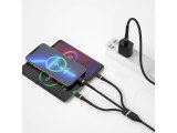 Wiwu C024 Elite 100W 3 in 1 Type-C Şarj Kablosu 1.2mt C-C+L+M