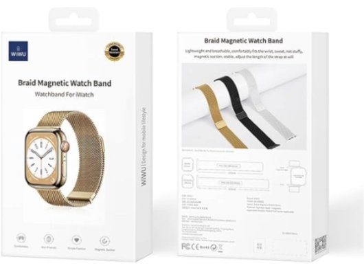 Wiwu WB005 Milanese Magnetic Apple Watch Kordon Local Gold