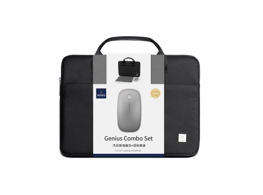 Wiwu Genius Combo 3 in 1 14'' Çanta + Mouse and Mouse Pad Siyah