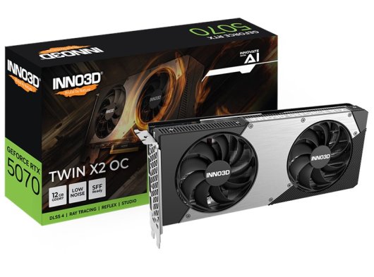 Inno3D RTX5070 Twin x2 OC 12GB 192Bit GDDR7 3x DP, HDMI, DLSS 4, NVIDIA Reflex 2 EKRAN KARTI