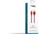 Ttec 2DK12K Type-C USB 1.2 m Şarj Kablosu, Kırmızı