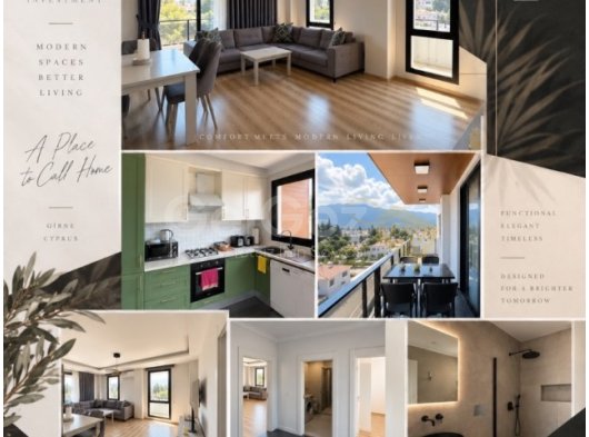 Girne Merkez'de Şehir ve Doğa Manzaralı 2+1 Ful Eşyalı Daire