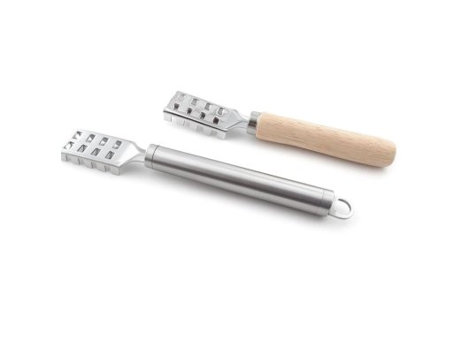 Ahşap- Paslanmaz Çelik Balık Pul Temizleyicisi - 17 cm